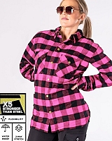 Lady Flannel Ce Godkendt. Premium Pink Vandtæt Mc-Shirt