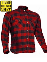 Junior / Børn Flannel Lynlås Klassisk Rød/Sort Ce Kevlar Shirt - Mcv