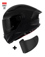 Ece 22-06 Darkknight Panther Mat Sort + Dark Visor Solskærm Mc Hjelm