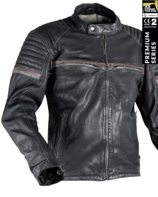 Stealth 92X Vintage Sort Goatnappa Ce Premium Mc Læderjakke