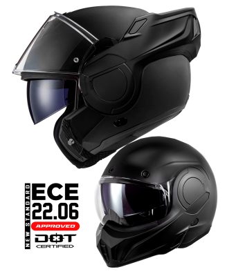 Ece 22.06 Tour Reverse Flip Modular Jet Black Matt Åbnebar Mc Hjelm