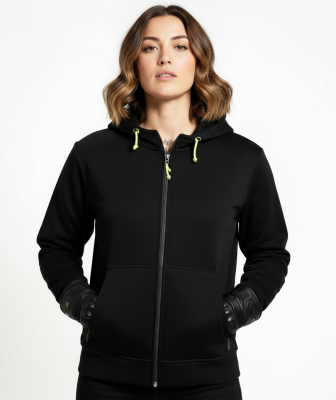 Lady Barricade Plain Black Kevlar Ce 17092:2020 Vandtæt Mc Hoodie Mcv