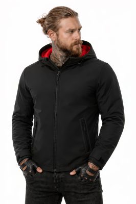 Bandit Armor Black-Red Softshell Ce-Aa Motorcykel Jakke