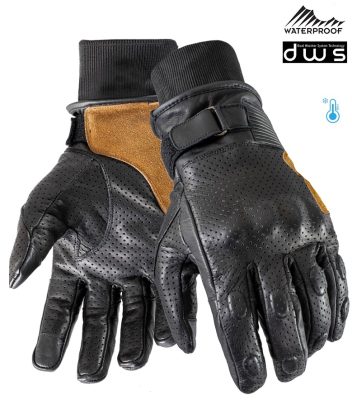 Vintage Rider Black Waterproof Street Gadehansker