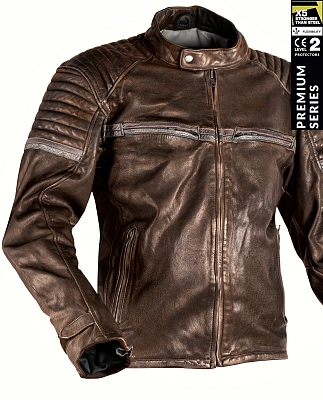 Stealth 92X Vintage Brun Goatnappa Ce Premium Mc Læderjakke