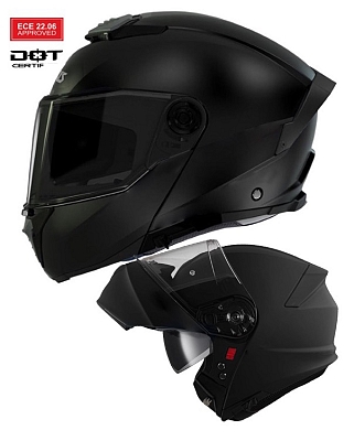 Nighthawk 22.06 Flip Front Mat Sort Oplukkelig Motorcykelhjelm