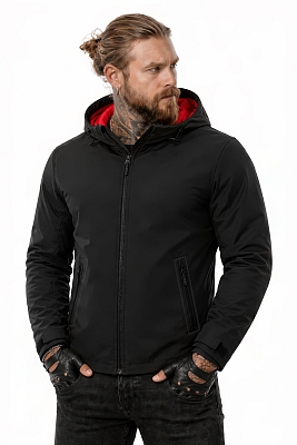Bandit Armor Black-Red Softshell Ce-Aa Motorcykel Jakke