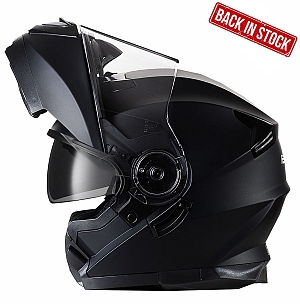 Bno Flipup-2 Mat Sort Sunvisor Mc Hjelm