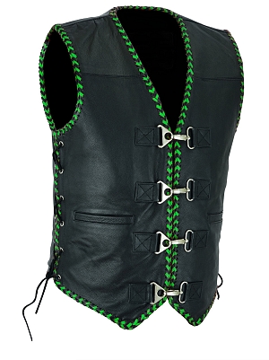 Anarcho Club Greenrib Vest Lædervest