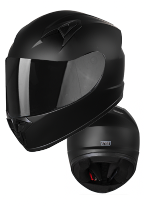 Alpha Black Junior Black Matt Børne Mc-Hjelm - Mcv