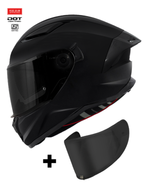 Ece 22-06 Darkknight Panther Mat Sort + Dark Visor Solskærm Mc Hjelm