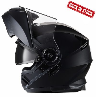 Bno Flipup-2 Mat Sort Sunvisor Mc Hjelm