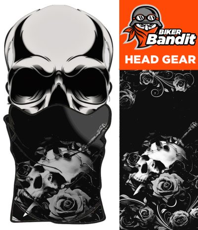 Skull N Roses White Bandanna Hals Tube Hals Varmere Balaclava