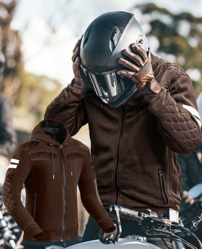 Premium Rivalbrown Ce 17092:2020 Vandtæt Mc Hoodie Mcv
