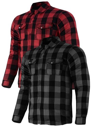Biker-Shirt Red/Grey Ce-A Flanell Mc Shirt
