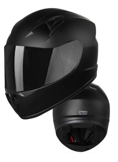 Alpha Black Junior Black Matt Børne Mc-Hjelm - Mcv