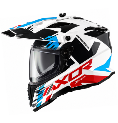 Adventure Xcross Dualvisor D/V X1 White/Red Ece 22-06 Mc Hjelm