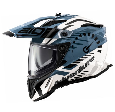 Adventure Xcross Dualvisor Speedometer White Grey Ece 22-06 Mc Hjelm