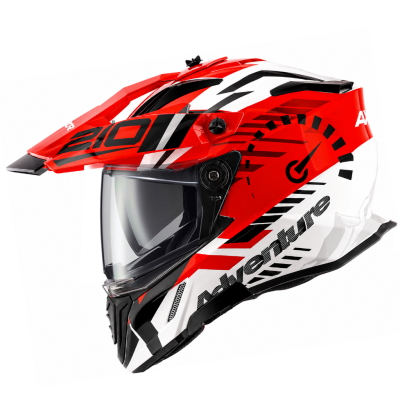 Adventure Xcross Dualvisor Speedometer White Red Ece 22-06 Mc Hjelm