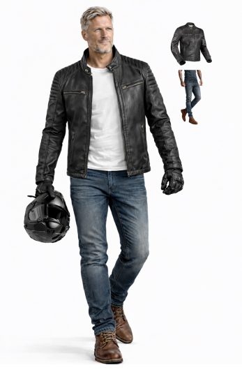 MEN VINTAGE PACK Skindjakke & Kevlar-jeans