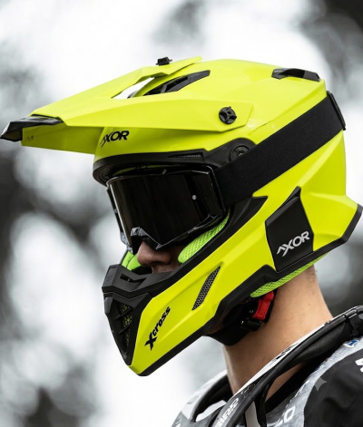 Axor X-Cross Solid Fluor Yellow Motocross Cross Hjelm 