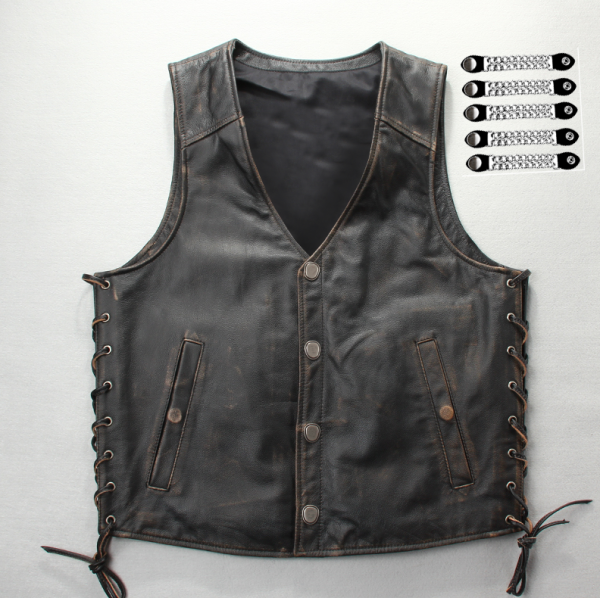 Premium Biker Reager Distressed Hd Lædervest