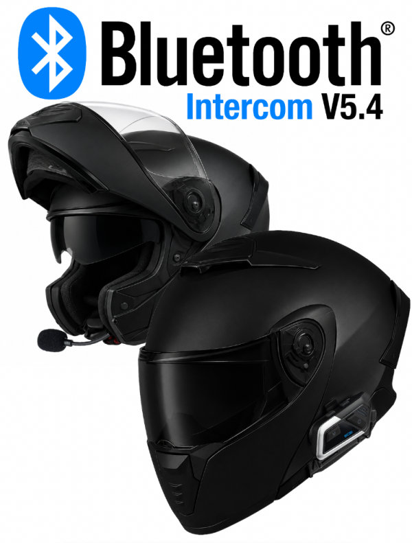 Intercom Mach-22 Bluetooth Matt Black S9Xm Mc Hjelm