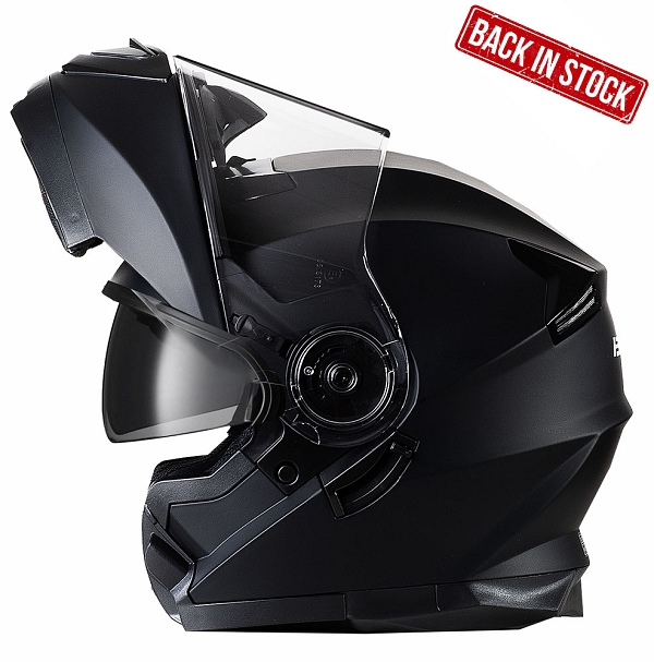 Bno Flipup-2 Mat Sort Sunvisor Mc Hjelm
