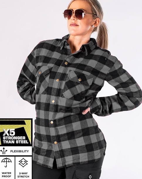 Lady Flanell Ce-Godkendt Premium Grå Vandtæt Mc-Shirt