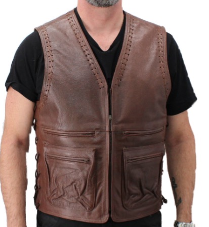 Mc Vest Thor Brun Lædervest Mcv