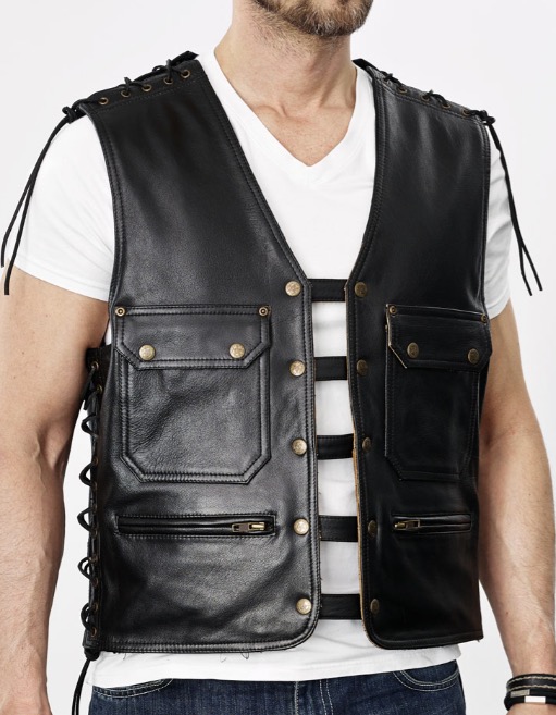 Mc Vest Tony Sort Lædervest Mcv