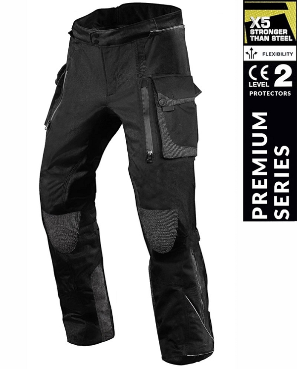 Premium Dynatech Sort Kevlar 17092:2020 Vandtætte Mc Alle Vejr Bukser Mcv