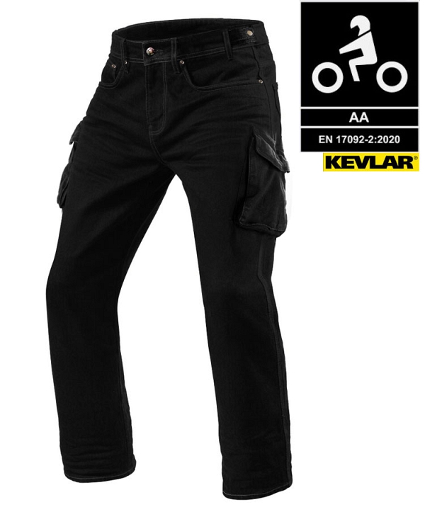 Kevlar Cargo Jeans Sort - Lange Ben Ce Aa Stretch Unisex Mc Jeans - Mcv