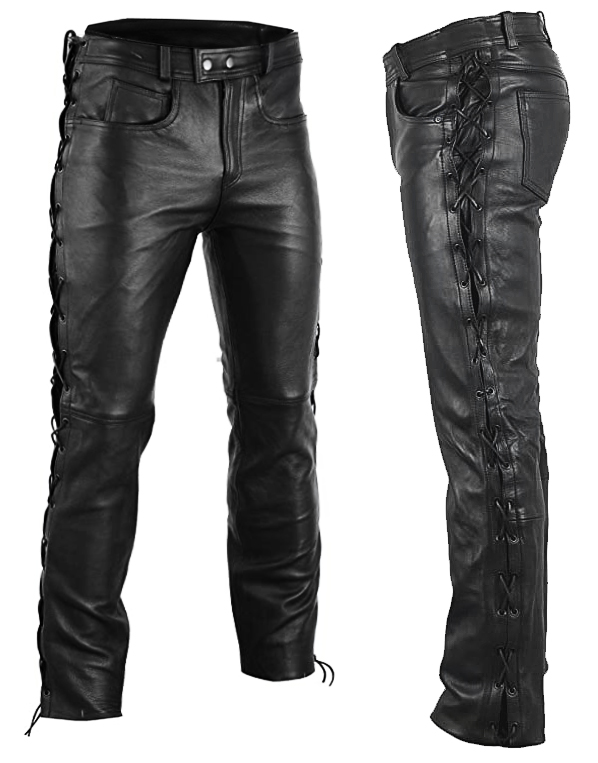 Læderbukser Unisex Lace Up Snørebukser Buffalo Skin Mc Læderbukser - Mcv