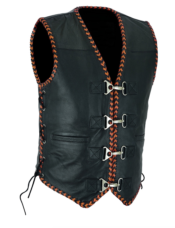 Anarcho Club Orangerib Vest Lædervest
