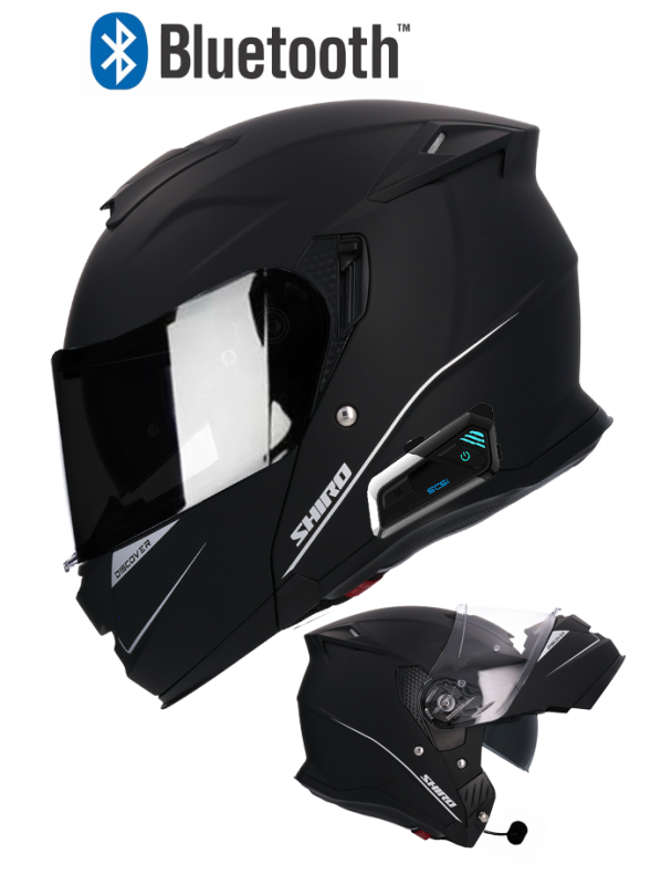 Bluetooth Nitro Dsc Matt Black S9Xm Bl 5.1 Motorcykel Hjelm
