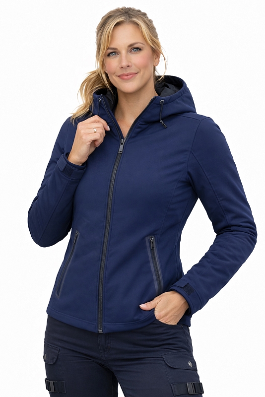 Lady Bandit Armor Navyblue Softshell Ce-Aa Motorcykeljakke Til Allt Vejr