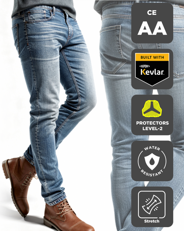 Cruiser V4 Wp Lightblue Jaguar-Aa Kevlar Mc Jeans Regular Leg