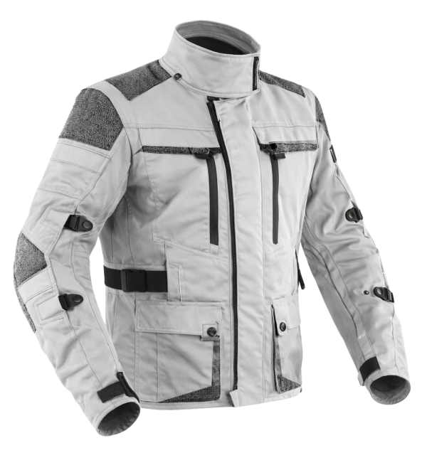 Premium Dynatech Grey Kevlar 17092:2020 Vandtæt Mc Alle Vejrjakke
