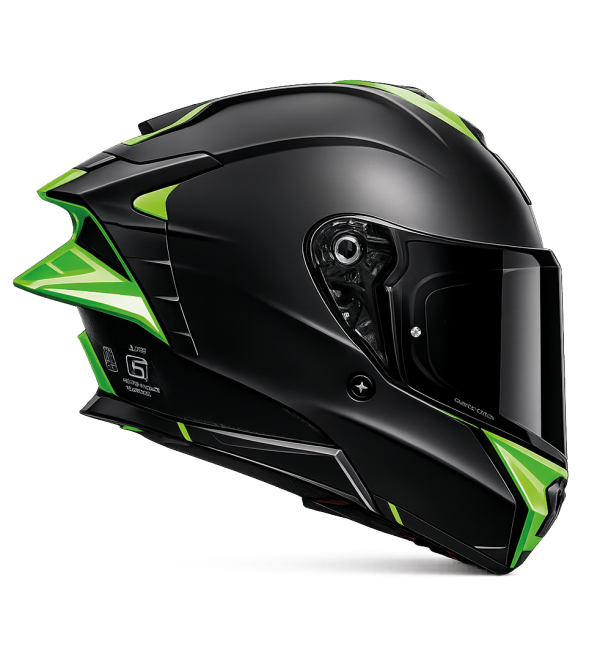 Brutale Corsa Matt Black Green Ece 22.06 Solskærm Mc Hjelm