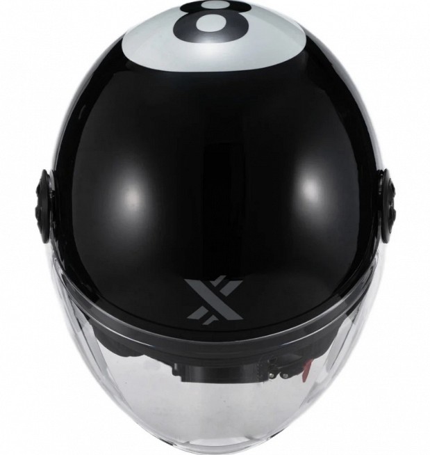 Shox Interceptor 8 Ball Open Face Gloss Black Jet Mc Hjelm