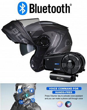 Bluetooth S3 5.0 Optimus Ii Destination Matt Titanium Intercom Motorcykelhjelm