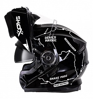 Shox Destination Route Gloss Black Flip Front Ece R22.06 Mc Hjelm