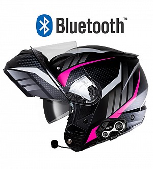 Pink Bluetooth Matt Xszm 908 S8x Bluetooth 5.0 Motorcykelhjelm