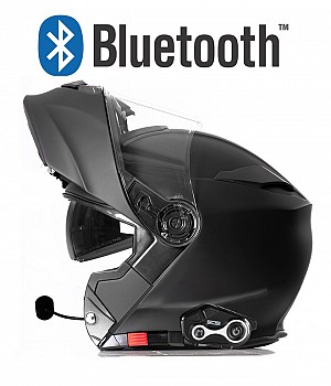 Rs-982 Bluetooth Matt Black S8x Bluetooth 5.0 Motorcykel Hjelm